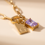 LOUISE - INITIALEN & GEBOORTESTEEN ARMBAND
