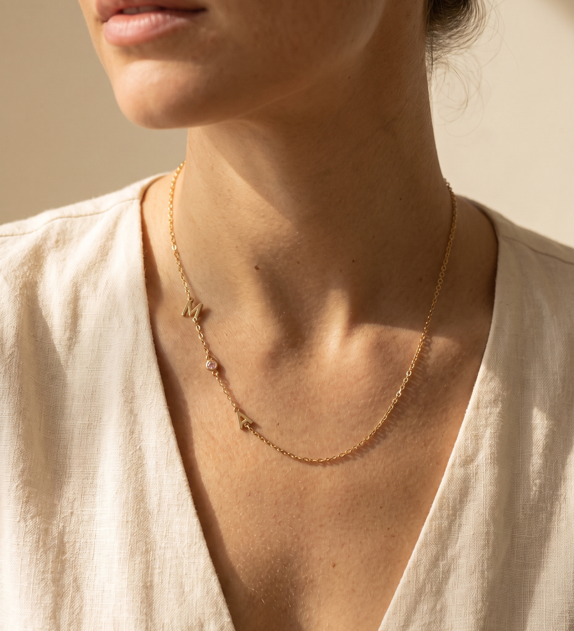 PUK - NAAM & GEBOORTESTEEN KETTING